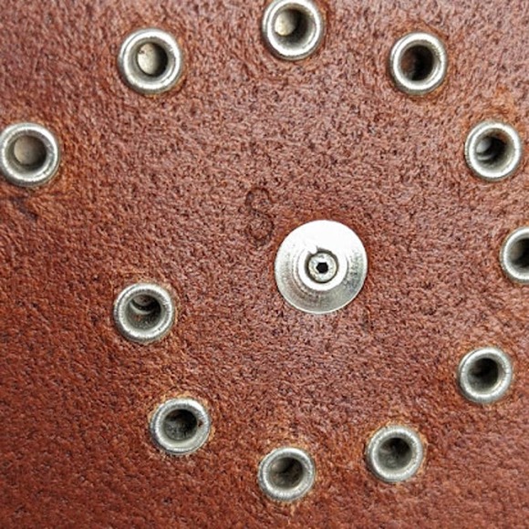 Vintage Avignon Made in USA Wide Leather Hip Belt Studded Brown Size Small main image 11